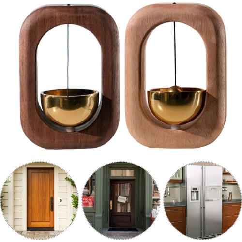 Refrigerator Magnet Magnetic Doorbell Gift Pure Copper Indoor Outdoor Solid Wood Wind Chime Easy Install Garden Self Adhesive