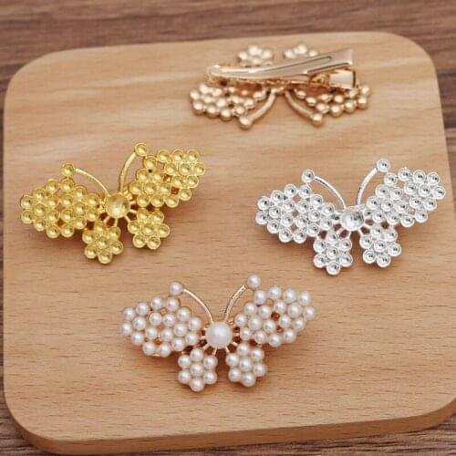 5 Pieces/Lot 42mm Butterfly Metal Hair Clip Hairpins Headwear Vintage Hair Accessories