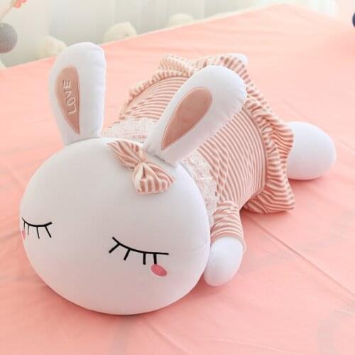 Cute Lying Rabbit With Skirt Plush Toy Stuffed Soft Animal Rabbit Doll Baby Kids Toys Birthday Gift Christmas Present for Girl