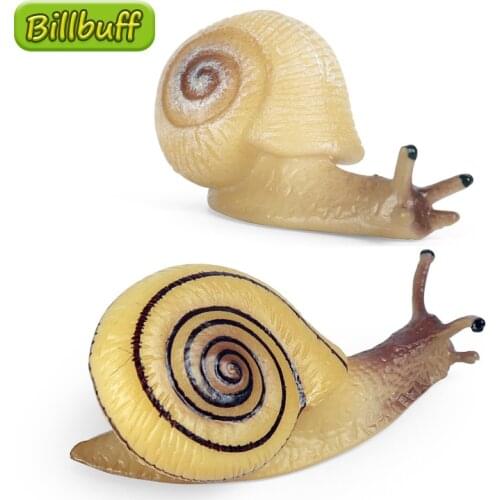 Mini Simulation Reptile Animal PVC Solid Snails Model Action Figures Collection Miniature Cognition Educational Toy for Children