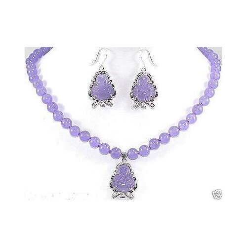Set 10mm Purple gem Round beads Buddha Pendants Necklace Pendants Earring >free shipping