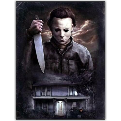 5d DIY Diamond Painting Set Full Drill Square Horror Picture Haunted House Diamond Paint Mosaic Embroidery Art Halloween Decor