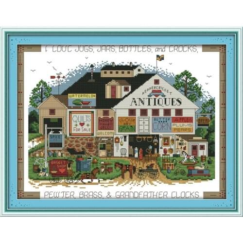 Shopping Festival cross stitch kit 14ct 11ct count printed canvas stitching embroidery DIY handmade needlework