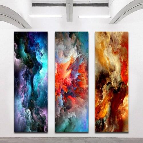 AHPAINTING Wall Art Canvas Painting Modern Abstract Colorful Cloud Poster Vertical Pictures Home Decor For Living Room No Frame