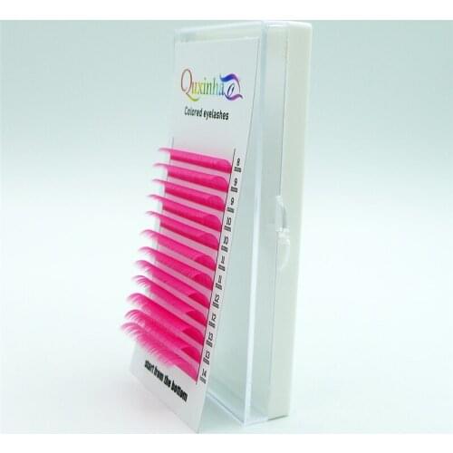 QUXINHAO Brand new C/D curl 0.07/0.1mm 8-14mm mix length false lashes eyelash individual colored lashes Faux eyelash extensions