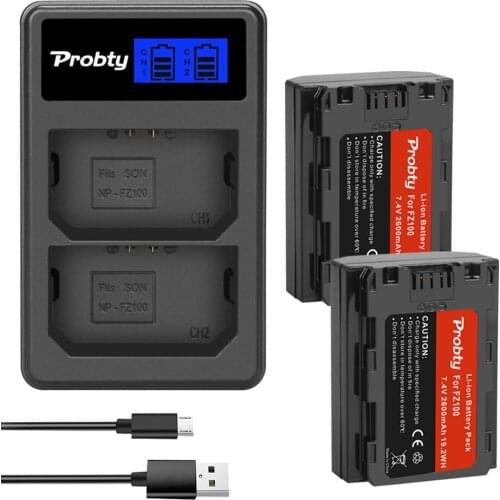 NP-FZ100 NPFZ100 NP FZ100 Battery+LCD Dual USB Charger For Sony NP-FZ100 BC-QZ1 Sony a9 a7R III a7 III ILCE-9 a6600 A7m3