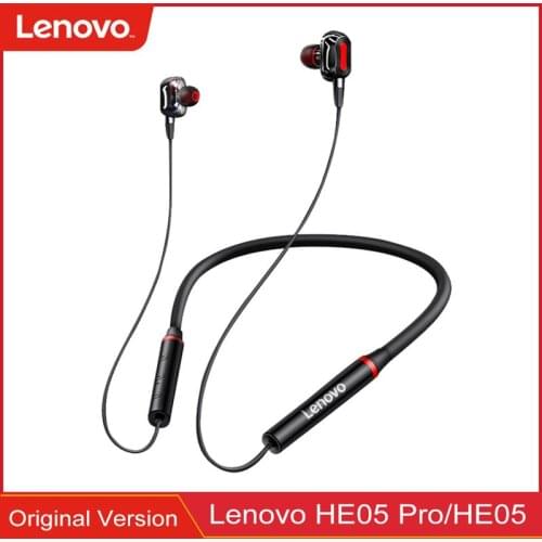 Original Lenovo HE05 Pro Earphone Bluetooth Wireless Headphone With Noise Reduction Mic Sport Waterproof Neckband Stereo Headset