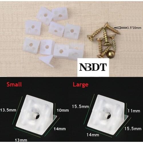 100pcs/Lot 45 Degree Angle Plastic Corner Bracket Block Closet Back Panel Diagonal Pressing Fastening Retaining Clip
