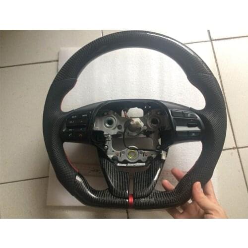 Flat Buttom Sport Carbon Fiber Steering Wheel For Hyundai Elantra 2017