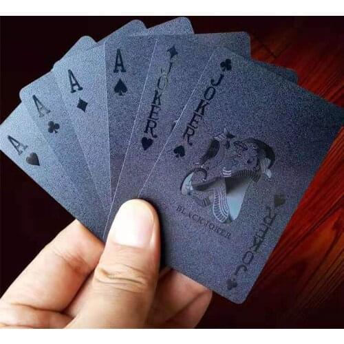 54PCS/Lot Black PVC Poker Waterproof US Dollar Pattern Playing Card Collection Poker Table Game Playing Card Collection Poker