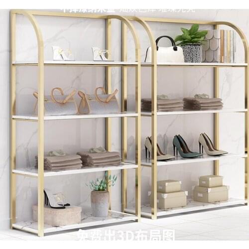 Clothing store shoe rack bag display shelf shoe store display shelf shelf display shelf multilayer shoe store gold shelf