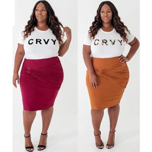 Sexy Two Piece Set Women Skirt Summer Tops And Skirts Letter Printed Summer Club Outfits Plus Size 4XL 5XL Matching Sets