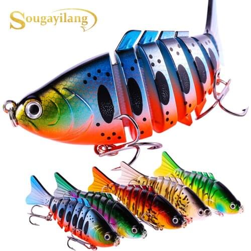 Sougayilang 1PCS Colorful Fishing Bass Lure Lifelike Fishing Eyes Wobbler Multi Jointed Artificial Bait Hard Fishing Lure
