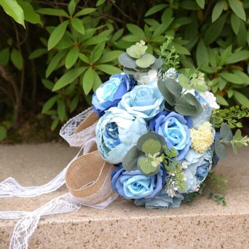 1pc/lot Artificial Wedding Flowers Bridal Bouquets Wedding Bouquet with Flowers Vintage Lace