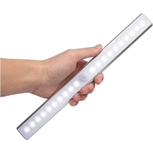 LED Under Cabinet Lights 20LED Motion Sensor Activated Night Light Build in Rechargeable Battery Lights for Closet Cabinet