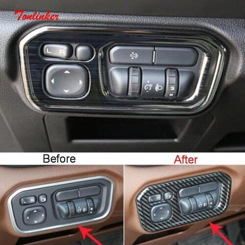 Tonlinker Interior Car Headlight Switch Cover sticker For GWM Poer 4X4 2020 Car styling 1 PCS Stainless steel Cover Stickers