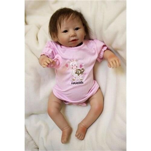 Handmade Toddler Vinyl Reborn Baby Dolls Lifelike Silicone Newborn Toys 20" Gift Silicone Reborn Baby Dolls