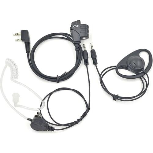 XQF Police Security Guard Earpiece Dual Use Headset Microphone PTT for Baofeng UV5R UV-5RA Plus Puxing PX-777 PX-888K HYT TC-268