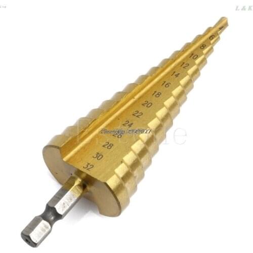 1Pcs Titanium HSS Steel Step Drill Bit Hole Cutter Tool 4-12mm 4-20mm 4-32mm M03 dropship L29K