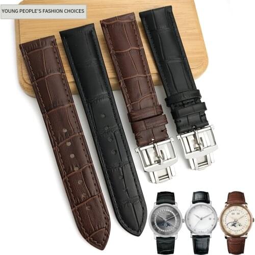 20mm 21mm 22mm Italian Cowhide Watch Strap Butterfly Buckle Watchband Suitable for Blancpain VILLERET LEMAN LE BRASSUS Watch