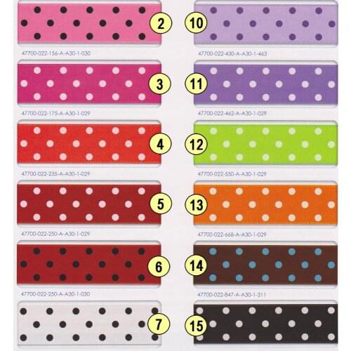22 MM Satin Printed 7 Polka Dots Ribbon Wedding Decoration DIY Tape Gift Handmade Bow Hair Accessories