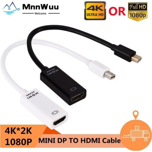 4K MINI DP TO HDMI Cable Mini Displayport To HDMI-compatible Cable 4k 1080P TV Projector Projetor DP 1.4 Display Port Converter