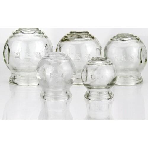 5 pcs Glass cupping cups #1/2/3/4/5 accupuncture massage cupping glass cups body massage