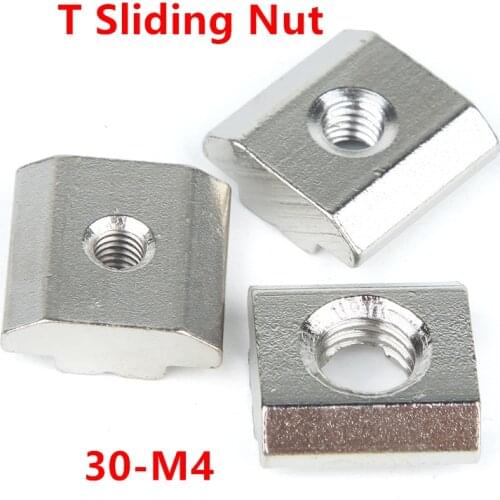 50pcs M4 T Sliding Nut 30-M4 Hammer Head Square Block Nut Aluminum Profile Accessories for 3030 Series Slot 8