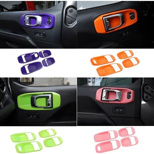 ABS Interior Door Handle Bowl Decoration Cover Trim for Jeep Wrangler JL Gladiator JT 2018-2021 4-Door Accessories