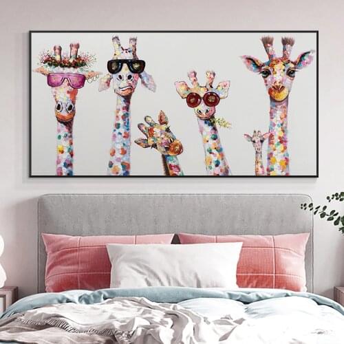 Abstract Giraffe Oil Painting On Canvas 100% Hand Painted Animals Painting Abstract Handmade Modern Wall Art For Home Decoration