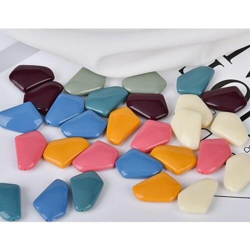 60pcs 18*25MM DIy Jewelry Findings Acrylic Solid Resin Beads Charms Fit Ornament Accessories Earring Necklace Irregularly Beads