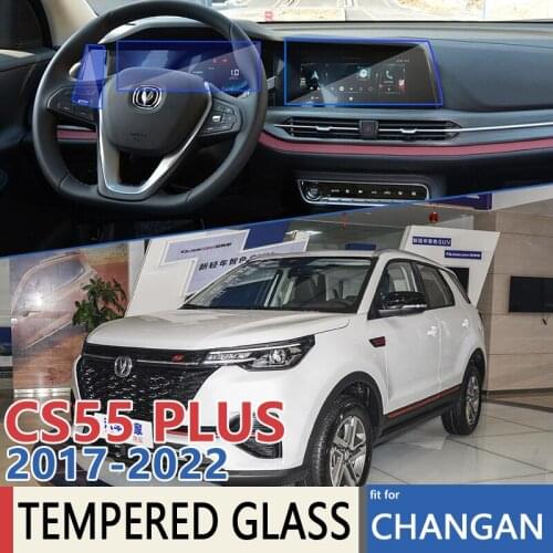 For CHANGAN CS55 Plus MK2 2017~2022 Car Navigation Instrument GPS Film Touch Full Screen Protector Tempered Glass Accessories