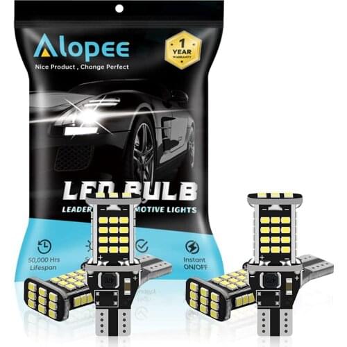 4-Pack 912 921 2016 45 SMD White LED Light Bulbs Canbus Error Free T15 906 W16W for Back Up High Mount/3rd Brake Light 9V-18V DC