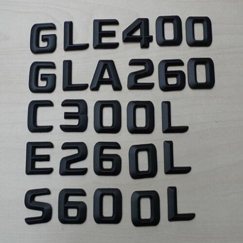 3D ABS Black Trunk Fender Letters Number Emblem Emblems Badges for Mercedes Benz C63 C300 C180 C series S series 4MATIC