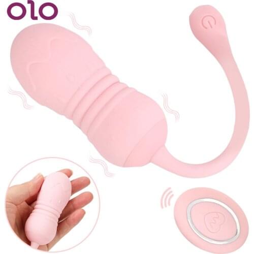 OLO 8 Speed Wearable Dildo Vibrator Wireless Remote Telescopic Sex Toys for Women G-Spot Clitoris Stimulation Vibrating Egg