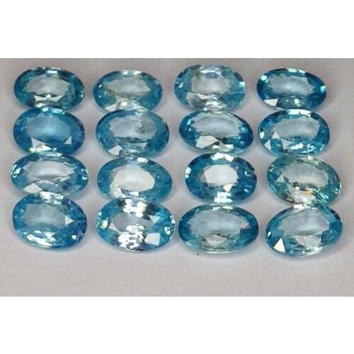 9.53ct Blue Zircon oval cut 6x4mm 16pc