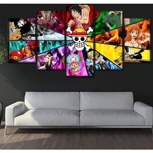 5pcs Japan Character Role Anime Poster Wall Art Home Decor Modular Pictures Canvas HD Paintings For Teen Living Room Decoration