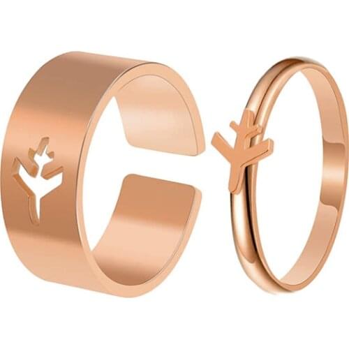 Airplane Lightning Matching Ring Is Suitable For couples, Adjustable To Match The Best Friend Fashion Ring Set