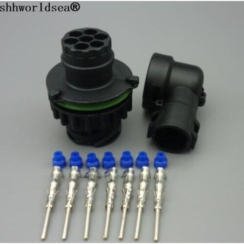 Worldgolden 2/10/50sets 7 Pin 1718230-1 male Auto Sensor plug with cable Sheath Waterproof IP67/69,temp resistance
