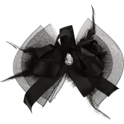 Hen Party Night Out Prom Races Party Veil Fascinator Hair Clip Black