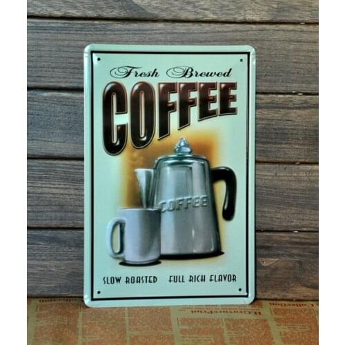 [ Mike86 ] Fresh Coffee Metal Tin Signs Art wall decor House Cafe Metal Paintings A-74 Mix order 20*30 CM