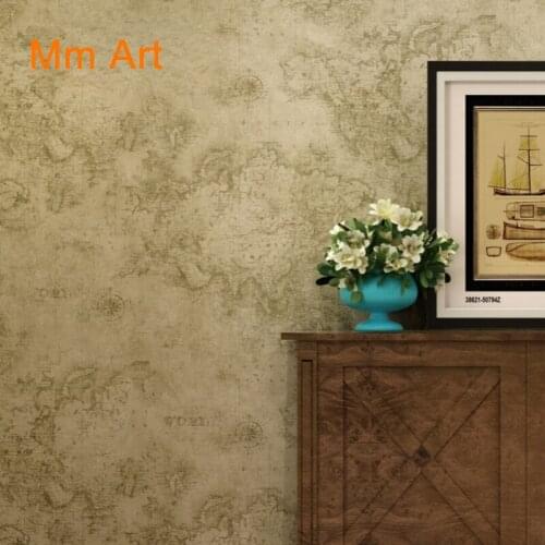 Youth Bedroom American Retro Mottled AB Wall Cloth British Retro Map Study Seamless Bedroom AB Wall Covering Fabric