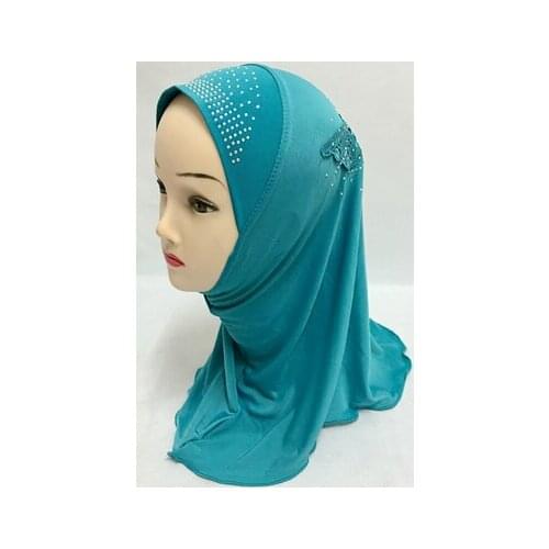 Can choose colors Popular Al- Amira hijabs muslim turban Pretty smart Children/girl Appliques muslim flower hijab