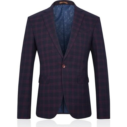 2019 New Style Trench Coat Men Grid Stripe Wool Casual Mens Blazers Mens Leisure High Quality Suits Jackets Blazers