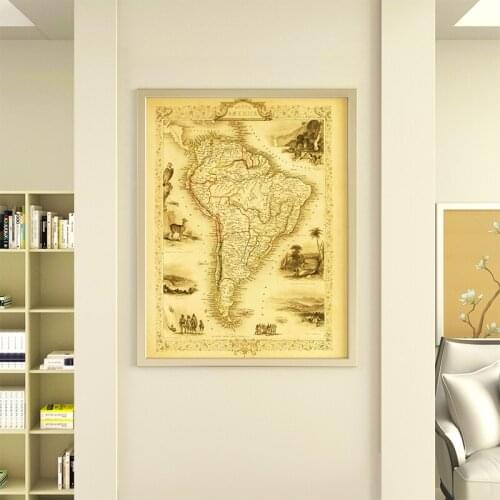 Wall Art Canvas Poster Painting Print Picture Living Room Home Decor Painting South American Map Animal Figure Landscape New