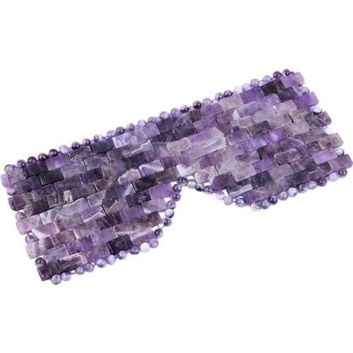 Natural Amethyst Jade Eye Mask Cooling Jade Sleep Eye Mask Massager Therapy Jade Stone Anti Aging Shade Cover Relaxation Gift