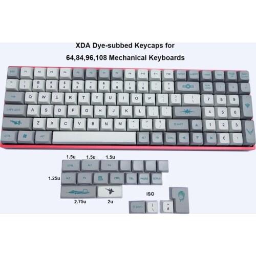 120-key F-22 XDA PBT Dye-subbed keycaps ANSI ISO for Cherry MX switches for 64 84 87 96 104 108 mechanical keyboard Free Ship