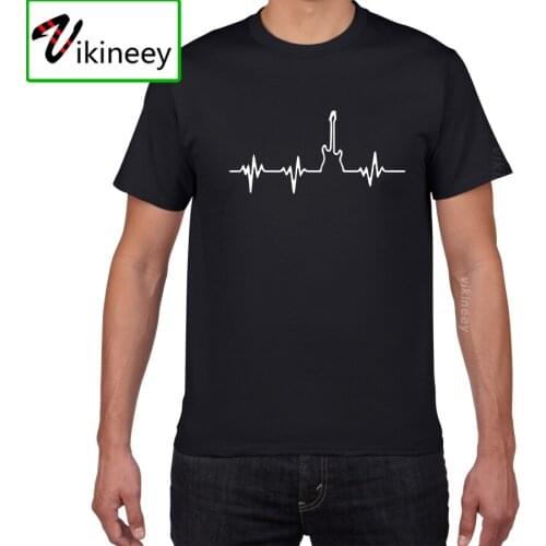 Guitar heartbeating Sarcastic Graphic Novelty Funny T Shirt men cool hip hop tshirt men streetwear loose Harajuku men cloth
