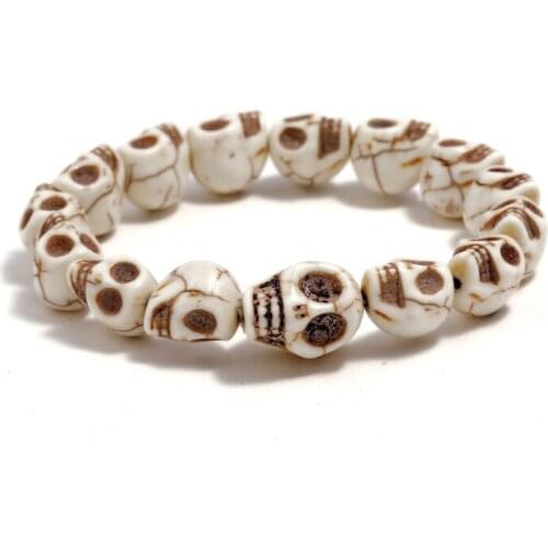 Punk Jewelry Tophus Stone Skull Skeleton Bracelet Antique Hand Decoration Ghosts Elastic String Charms Trendy 2018 Item: JY5313