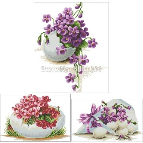 Easter eggs and flowers patterns Counted Cross Stitch 11CT 14CT 18CT DIY Cross Stitch Kits Embroidery Needlework Sets home decor